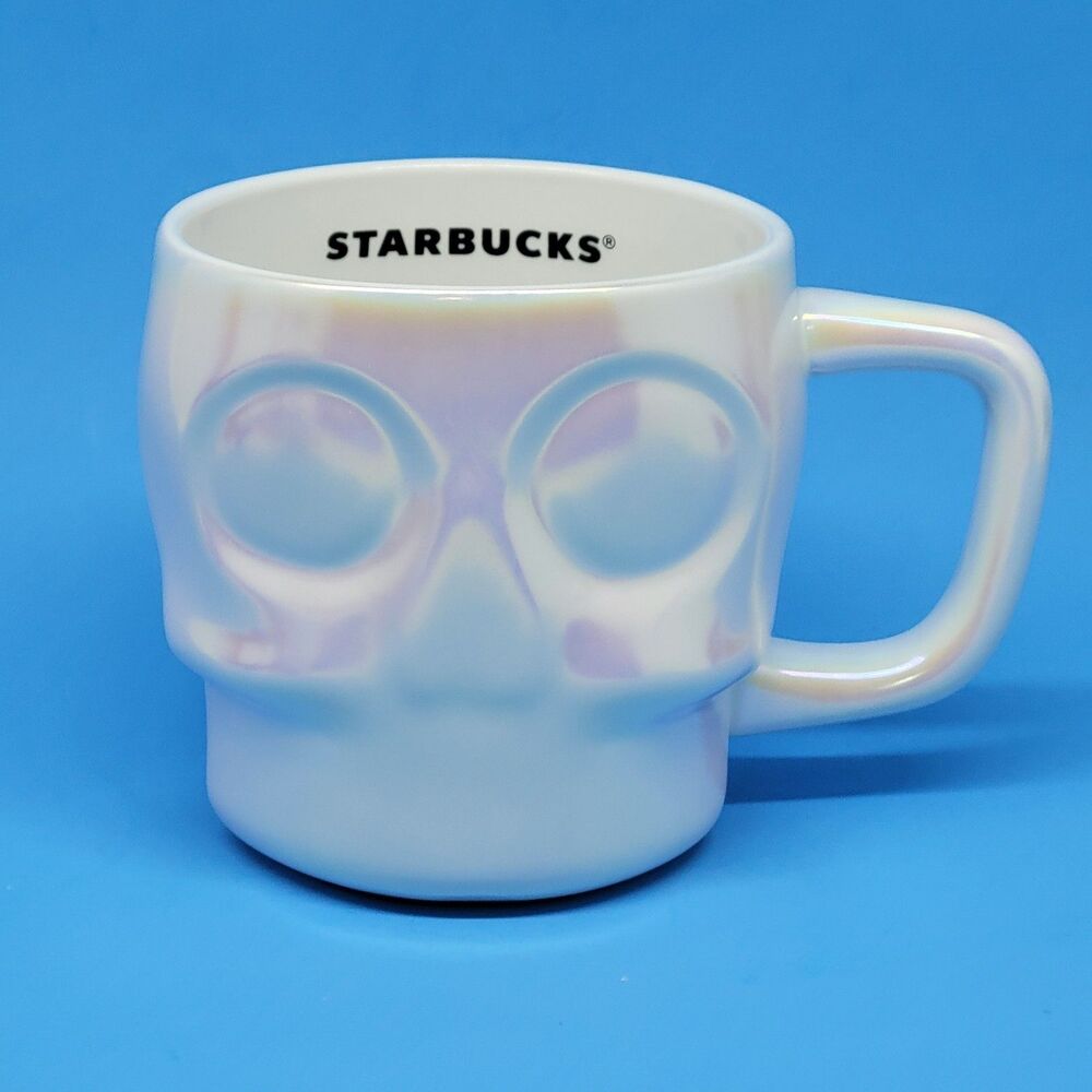 Starbucks Limited Edition White Iridescent Luster 2024 Skull Mug VGC